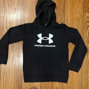 Under Armour Black Pullover with White Logo youth medium
